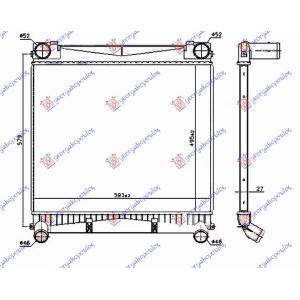 HLADNJAK INTERKULER 3 6 TD DIZEL (495x595x27) RANGE ROVER/RANGE ROVER VOGUE (2002-2012) (OEM: LR007170, PML500041)