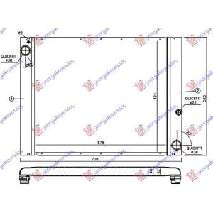 HLADNJAK MOTORA 3.0 TD DIZEL AUTOMATIK (570 x50 0)ALUM RANGE ROVER/RANGE ROVER VOGUE (2002-2012) (OEM: PCC000840)