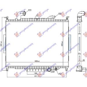 HLADNJAK 4.4 TD DIZEL AUT. (485x685) RANGE ROVER/RANGE ROVER VOGUE (2002-2012) (OEM: LR022741)