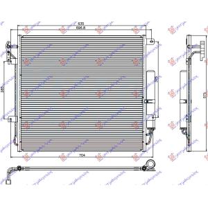 HLADNJAK KLIME 4.0 V6 / 4.4 V8 BENZINZ (635x57 1x 16 LAND ROVER DISCOVERY (2005-2014) (OEM: JRB500030, LR018404)