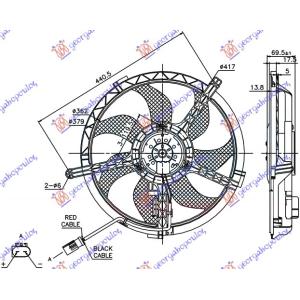 VENTILATOR KOMPLET (2 PIN) MINI COUNTRYMAN (R60) (2011-2016) (OEM: 17422754854)