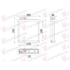 GREJAC KABINE BENZIN/DIZEL (180x175) (MAHLE BEHR PREMIUM LINE) LAND ROVER RANGE ROVER EVOQUE 2019- (L551) (OEM: J9C12977, LR115803)