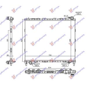 HLADNJAK BENZIN -DIZEL (580 x720 x26) LAND ROVER DISCOVERY 5 (2016-) (OEM: LR034553)