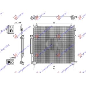 HLADNJAK KLIME 2.0 Si4 BENZIN - 2.0 Sd4/Td4 DIZEL (631x572) LAND ROVER DISCOVERY 5 16-21 (L462) (OEM: LR100570, LR142436)