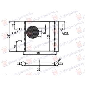 HLADNJAK MOTORA DODATNI LEVO 3.0 BENZIN - 2.0-3.0 DIZEL/HIBRID (356x281) LAND ROVER DEFENDER (2019-) (OEM: LR128288)