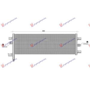 HLADNJAK MOTORA DODATNI 1.5 (225xe) HIBRID/BENZIN (650x280x16) (NISSENS) Leva str. MINI COUNTRYMAN 2021-2024 (F60) (OEM: 17117634563)