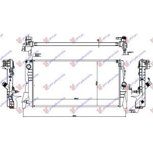 HLADNJAK MOTORA 1.5 (216i/218) BENZIN (AUTO) (680x350x26) (3 CEVI) MINI COUNTRYMAN (F60) (2021-2024) (OEM: 7644879, 17117644879)