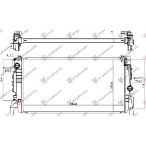 HLADNJAK MOTORA 1.5 (225xe) HIBRID/BENZIN (AUTO) (680x350x26) MINI COUNTRYMAN (F60) (2021-2024) (OEM: 17117643331, 7643331DEL)