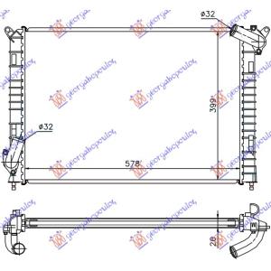 HLADNJAK MOTORA 1.6cc S + / -A / C (57.7x39.7 MINI CABRIO (R52) (2004-2008) (OEM: 17117541091)