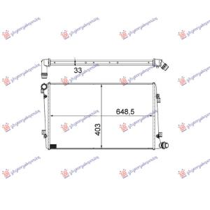 HLADNJAK MOTORA 1.9/2.0 TDi DIZEL (650x400) CEV DIJAGONALNO (LEMLJEN SPOJ) (VALEO) SKODA SUPERB 2008-2013 (3T4/3T5) (OEM: 1K0121251AK, 1K0121251AM)