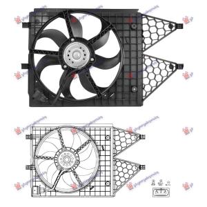 VENTILATOR KOMPLET 1.2/1.4/1.6 BENZIN - 1.6/1.9 DIZEL SKODA FABIA (2014-2018) (OEM: 6R0121207A, 6R0121207Q)