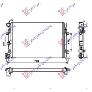 HLADNJAK SVI MODELI BENZIN / DIZEL M / A + / -AC (63x4 1) SKODA ROOMSTER (2010-2015) (OEM: 6Q0121253Q, 6Q0121253R, 6R0121253)