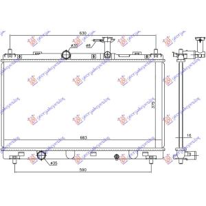 HLADNJAK 1.6 16v MANUELNI (375x697x 16) SUZUKI SX4 S-CROSS (2013-2016) (OEM: 1770061M00)