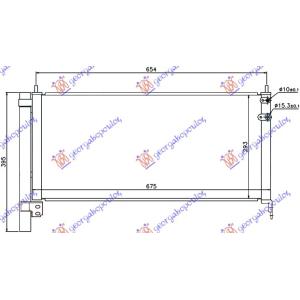 HLADNJAK KLIME 1.8 HIBRID (640 x290 x 16) TOYOTA PRIUS (2012-2016) (OEM: 88460-47150, 8846047150)