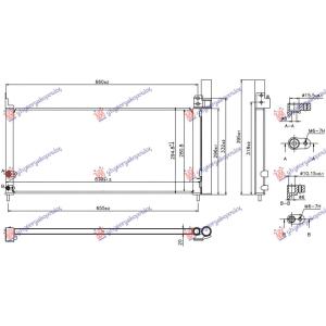 HLADNJAK KLIME 1.8i 16V HIBRID (PRIUS PLUS) (670x280x20) TOYOTA PRIUS (2012-2016) (OEM: 8846047170)