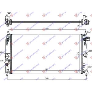 HLADNJAK MOTORA 1.8 HIBRID (675x370 x 16) TOYOTA PRIUS (2016-2019) (OEM: 16400-0T370, 16400-37310, 164000T370)