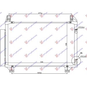 HLADNJAK KLIME 1.0 - 1.3i 16v (497x320 x 16) JAP TOYOTA YARIS (2011-2014) (OEM: 88460-52130, 8846052090, 8846052130)