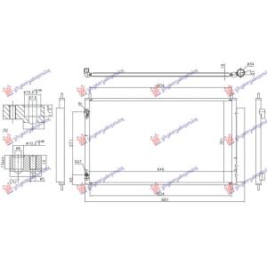 HLADNJAK KLIME 1.5 HIBRID BENZIN (600x355x16) (KOYO) TOYOTA YARIS III 2014-2017 (P13) (OEM: 88460052170, 884600D220)