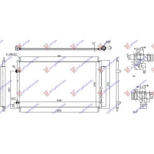 HLADNJAK KLIME 1.5 HIBRID (600x355x16) 2015- TOYOTA YARIS III (2017-2020) (OEM: 884600D420, 8846012590)