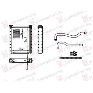 GREJAC KABINE BENZIN/HIBRID (124x174) TOYOTA YARIS IV (2020-) (OEM: 87107-K0020, 87107K0020)