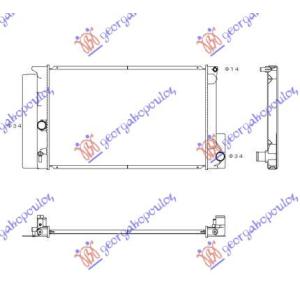 HLADNJAK MOTORA 1.3/1.4/1.6/1.8 BENZIN (MAN) (600x375x16) (NRF) TOYOTA AVENSIS 2012-2015 (T27) (OEM: 164000D400, 164000D410, 164000D470)