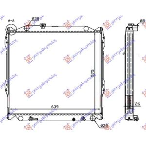 HLADNJAK 3 0 DIZEL AUTOMATIK (575x640 x26) TOYOTA LAND CRUISER PRADO 90 (J9) (1996-1999) (OEM: 16400-67121, 16400-67141, 16400-67180)