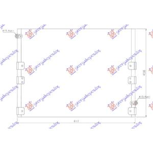 HLADNJAK KLIME BENZIN -DIZEL (565x485x 16) TOYOTA LAND CRUISER PRADO 90 (J9) (1996-1999) (OEM: 8846060240)