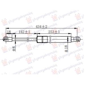 AMORTIZER GEPEK STAKLA (431L-120N) TOYOTA LAND CRUISER PRADO (2017-2024) (OEM: 68930-0W010, 689300W010, 68940-0W010)