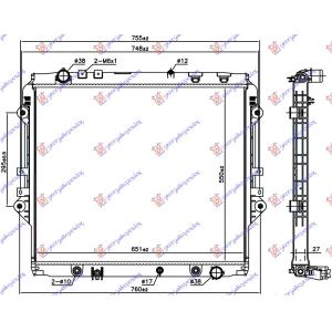 HLADNJAK 2.4 / 2.8 D DIZEL AUTOMATIK (550 x650 x27 TOYOTA HI-LUX 2WD/4WD (2015-2020) (OEM: 164000L361, 164000L390)