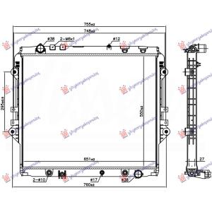 HLAD.MOT. 2.4/2.8D DIZ AUTO (55x65) KOYO TOYOTA HI-LUX 2WD/4WD (2015-2020) (OEM: 164000L361, 164000L390)