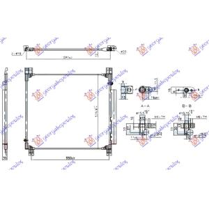 HLADNJAK KLIME 2.4-2.8 D DIZEL (575x5 10 x 12) TOYOTA HI-LUX 2WD/4WD (2015-2020) (OEM: 884600K350)