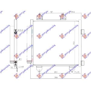 HLADNJAK KLIME (390 x350 x 16) R 1234yf TOYOTA AYGO (2014-2018) (OEM: 88450YV010)