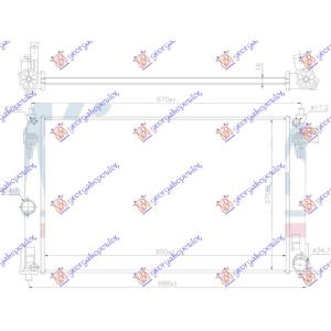 HLADNJAK MOTORA 1.8 HIBRID (675x370 x 16) TOYOTA C-HR (2016-2019) (OEM: 16400-0T350, 16400-0T370, 16400-37310)