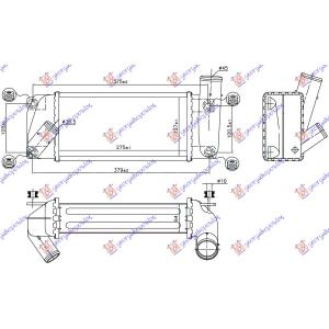 HLADNJAK INTERCO. 1.4 D4D DIZEL (275x 127x64) TOYOTA COROLLA (E 18) SDN (2013-2016) (OEM: 179400N080)