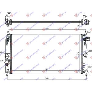 HLADNJAK MOTORA 1.8 HIBRID (675x370x16) TOYOTA COROLLA (E21) H/B (2018-2023) (OEM: 16400-0T370, 16400-37310, 164000T370)