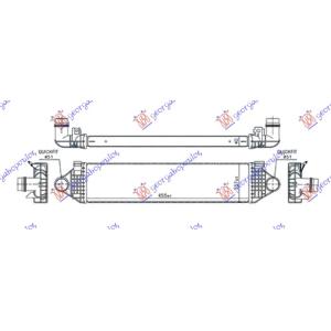 HLADNJAK INTERKULERA 1.5/2.0 (Τ2-Τ3-T4) BENZIN - 2.0 (D2-D3) DIZEL (655x150x40) - VOLVO V70 (2013-) (OEM: 31367277)