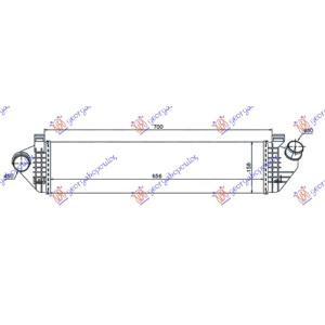 HLADNJAK INTERKULER 1.6-2.0 D DIZEL (655x 160 x40) VOLVO S40 (2007-2012) (OEM: 30680124, 30741046)