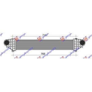 HLADNJAK INTERKULERA 2.5T BENZIN (647x 1 13x50) VOLVO S40 (2007-2012) (OEM: 30636847, 30741851, 30776211)