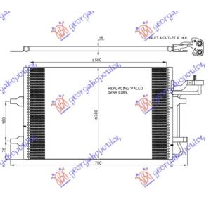 HLADNJAK KLIME BENZIN / DIZEL (63x38)CEV 14.4M VOLVO S40 (2007-2012) (OEM: 30755665)