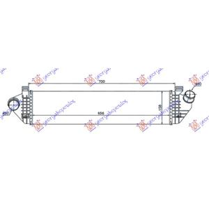 HLADNJAK INTERKULER 1.6-2.0 D DIZEL (655x 160 x40) VOLVO C70 (2006-2010) (OEM: 30680124, 30741046)