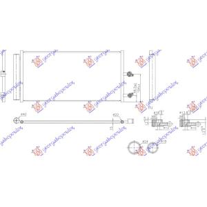 HLADNJAK KLIME 2.0 HIB BEN (714x332) VOLVO V60/V60 CROSS COUNTRY (2018-) (OEM: 31410893, 31684307, 32208371)