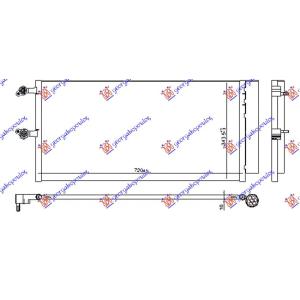 HLADNJAK KLIME BENZIN -DIZEL (720 x344x 16) VOLVO V90 (2016-2021) (OEM: 31657301, 31686539)