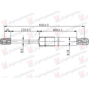 AMORTIZER GEPEK VRATA (616L-620N) VOLVO XC40 (2023-) (OEM: 31457835)