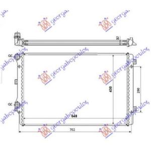HLADNJAK MOTORA 1.8-2.0 BENZIN 650 x450 LEMLJEN VW GOLF PLUS (2009-2014) (OEM: 1K0121251L, 1K0121253L)