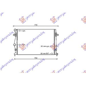 HLADNJAK 1.2TSI (65x44x2.2) VW GOLF SPORTSVAN (2014-2018) (OEM: 2Q0121253A, 2Q0121253K, 2Q0121253P)