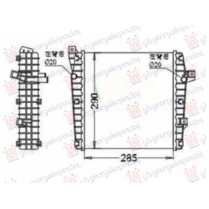 HLADNJAK MOTORA DODATNI 3.0 TSI HIBRID (AUTO) (CENTAR) (268x287) (VALEO) VW TOUAREG 2010-2014 (7P5/7P6) (OEM: 7P0121212, 95810621200)
