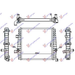 HLADNJAK MOTORA DODATNI 3.0 TSI HIBRID (AUTO) (29x27.8x2.6) (NISSENS) VW TOUAREG 2010-2014 (7P5/7P6) (OEM: 7P0121212E, 7P0121212K, 95810621250)