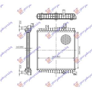 HLADNJAK MOTORA DODATNI 3.0 TSI (300x290x25) (NISSENS) VW TOUAREG 2010-2014 (7P5/7P6) (OEM: 7P0121212F, 7P0121212L, 95810621260)