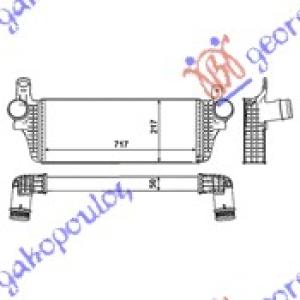 HLADNJAK INTERKULERA 2.0 i- 16VTFSi-2.0 BiTDi (7 15x2 15 VW TRANSPORTER (T5) (2010-2015) (OEM: 7E0145804C, 7EO145804A)