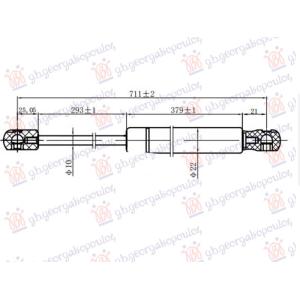 AMORTIZER GEPEK VRATA (712L-985N) VW TRANSPORTER/MULTIVAN (T6.1) (2019-2022) (OEM: 1022196673, 7E0827550B, 7E0827550C)